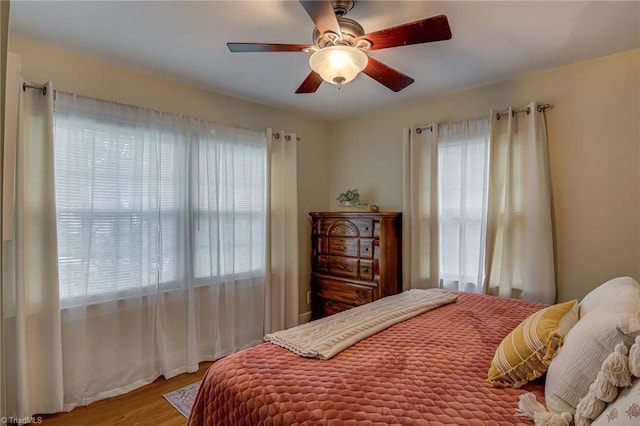 509 Florham Dr, High Point, NC 27262 - bedroom featuring multiple windows, wood finished floors, and ceiling fan