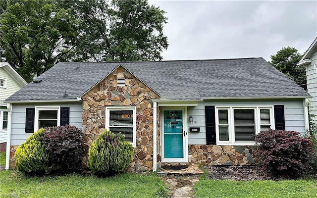 2075 Craig St, Winston-Salem, NC 27103 - view of front of home with stone siding and roof with shingles