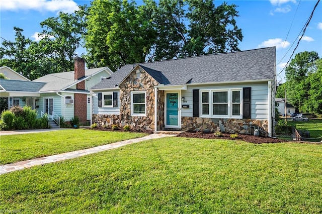 2075 Craig St, Winston-Salem, NC 27103 - view of front of house featuring stone siding and a shingled roof