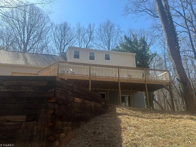 rear view of house with a deck