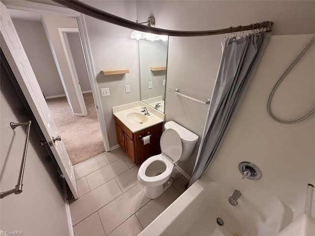 full bathroom with vanity and shower / bath combo