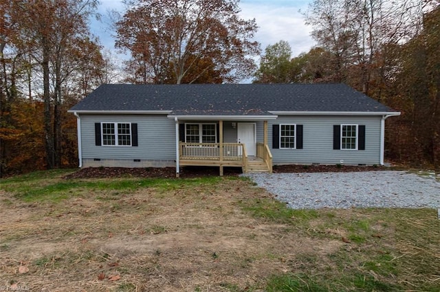 view of single story home