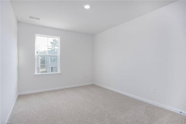 2126 Monk Dr, Haw River, NC 27258 - carpeted spare room with baseboards, visible vents, and recessed lighting