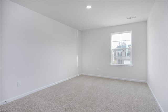 2126 Monk Dr, Haw River, NC 27258 - empty room with recessed lighting, light carpet, baseboards, and visible vents