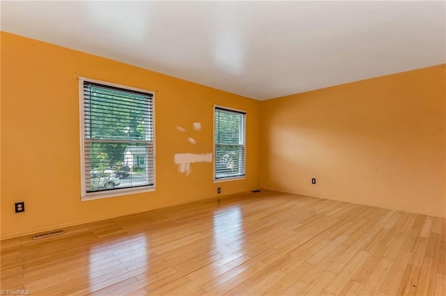 empty room featuring light hardwood / wood-style flooring and a wealth of natural light