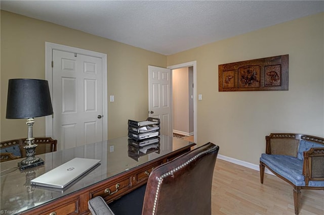 office area featuring light hardwood / wood-style floors