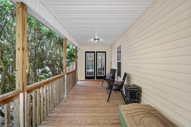 deck with french doors