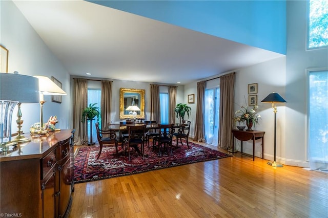 dining area featuring light hardwood / wood-style floors