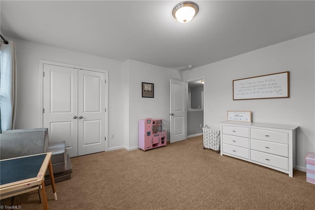 interior space with light colored carpet