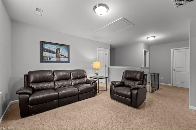 living room with carpet floors