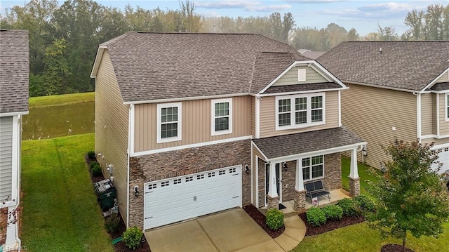 craftsman-style house featuring a garage