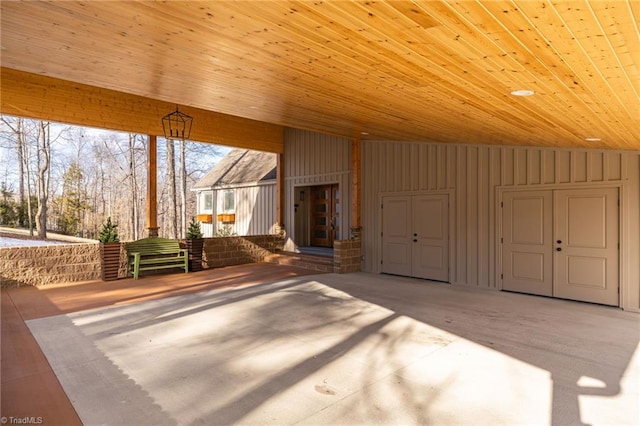 view of patio featuring a carport