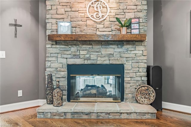 8040 Crosscreek Trl, Pfafftown, NC 27040 - detailed view of wood finished floors and a fireplace
