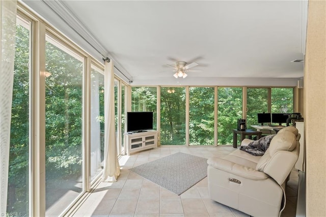 8040 Crosscreek Trl, Pfafftown, NC 27040 - sunroom / solarium featuring a ceiling fan and healthy amount of natural light