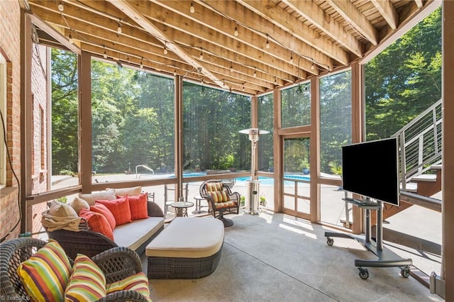 8040 Crosscreek Trl, Pfafftown, NC 27040 - sunroom / solarium with plenty of natural light and an outdoor living space