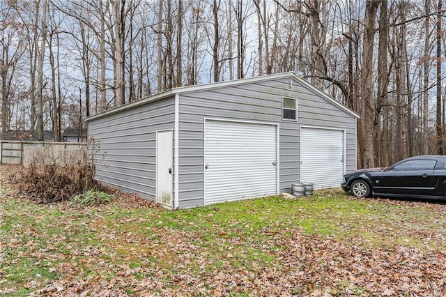 view of garage