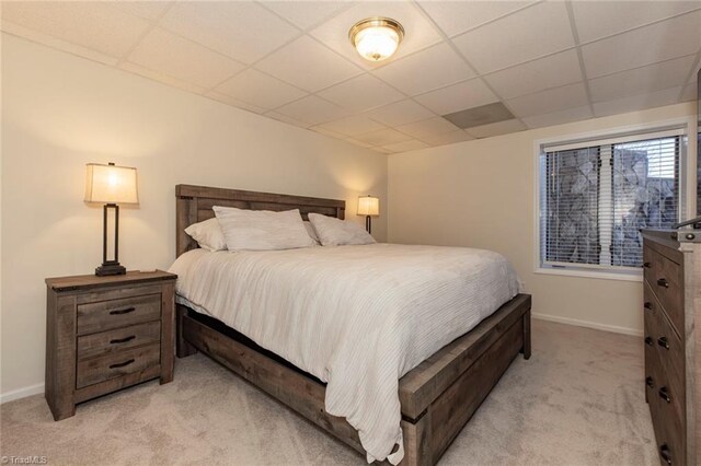 4933 W NC Highway 268, Wilkesboro, NC 28697 - bedroom featuring a drop ceiling, light carpet, and baseboards