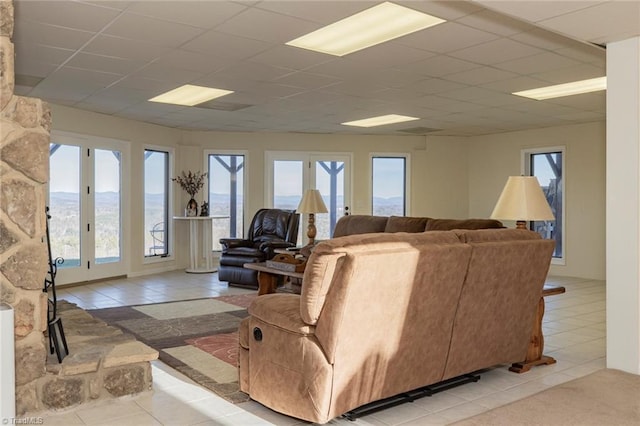 4933 W NC Highway 268, Wilkesboro, NC 28697 - tiled living area featuring a paneled ceiling