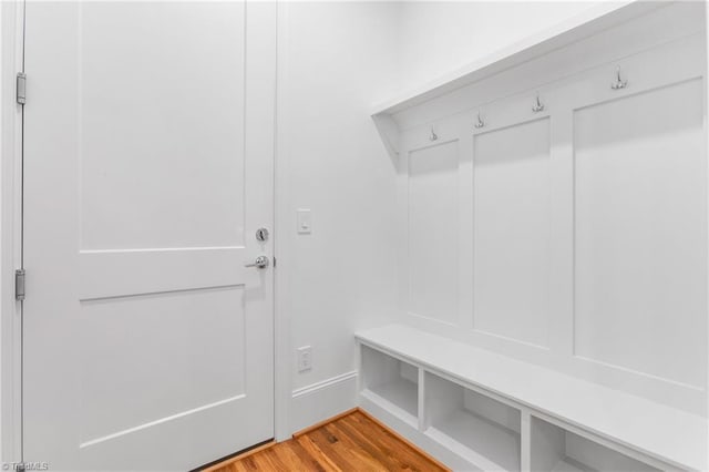 mudroom with light wood-type flooring