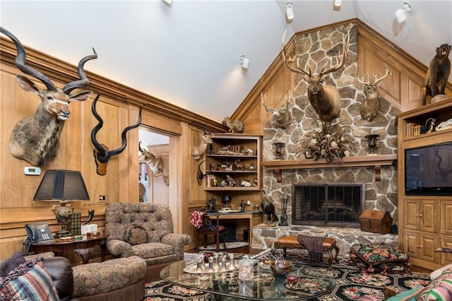 6 Curtis Ct, Thomasville, NC 27360 - living area featuring ornamental molding and a fireplace