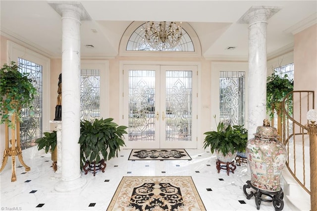 6 Curtis Ct, Thomasville, NC 27360 - sunroom with french doors and a chandelier