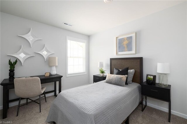 bedroom with carpet floors