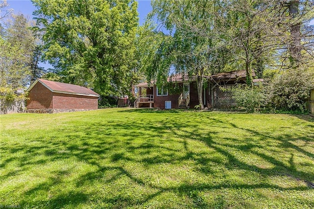 view of yard with fence