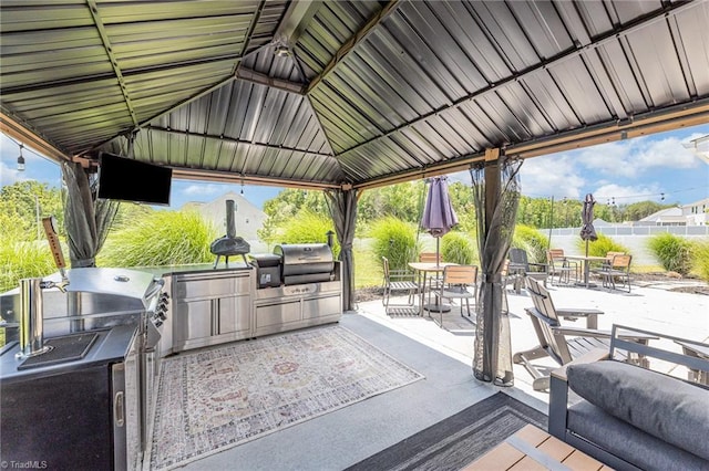 111 Park Place Cir, Winston-Salem, NC 27107 - view of patio featuring outdoor dining area and a gazebo