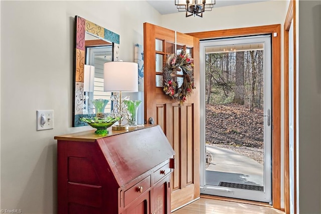 entryway featuring light wood-type flooring