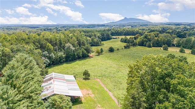 bird's eye view with a mountain view