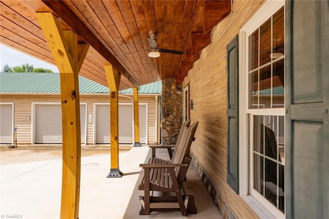 view of patio with a ceiling fan