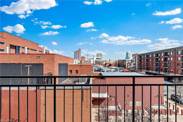 balcony featuring a city view