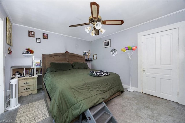 7387 NC Highway 62, Trinity, NC 27370 - carpeted bedroom with ornamental molding and ceiling fan