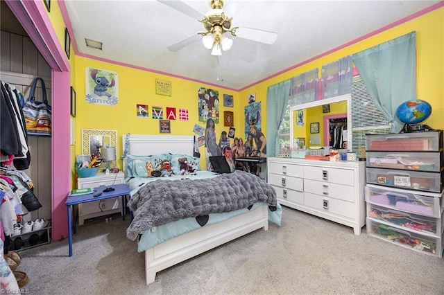 7387 NC Highway 62, Trinity, NC 27370 - bedroom with carpet floors and a ceiling fan