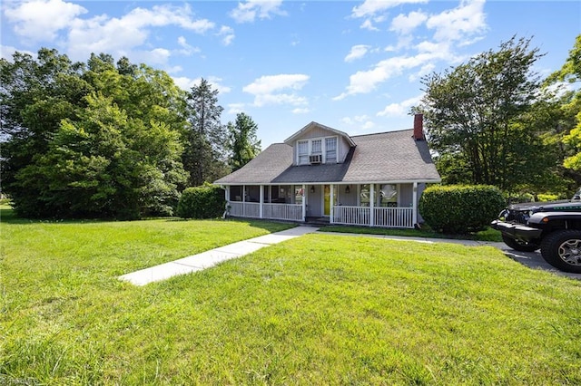 7387 NC Highway 62, Trinity, NC 27370 - view of front of property featuring covered porch, a front lawn, and a chimney