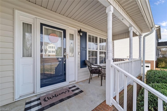 entrance to property with covered porch