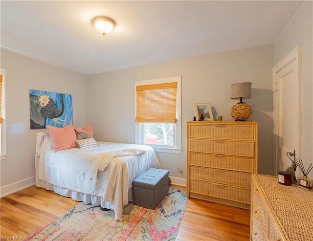 bedroom featuring light hardwood / wood-style flooring