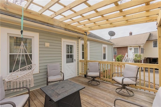 deck with a pergola