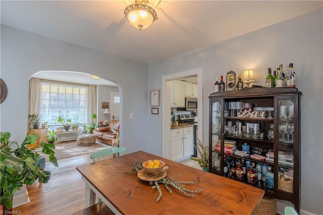 dining area featuring light hardwood / wood-style floors