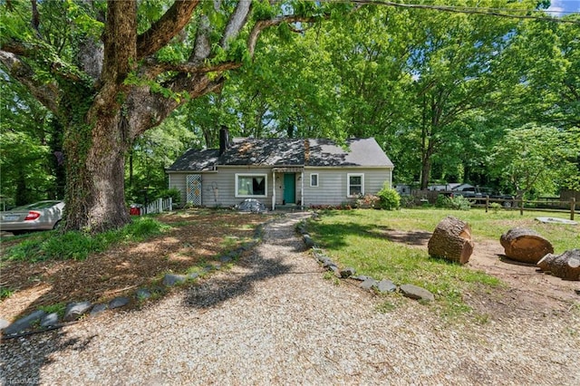 view of front of property with a chimney