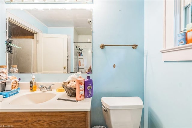bathroom with toilet and vanity