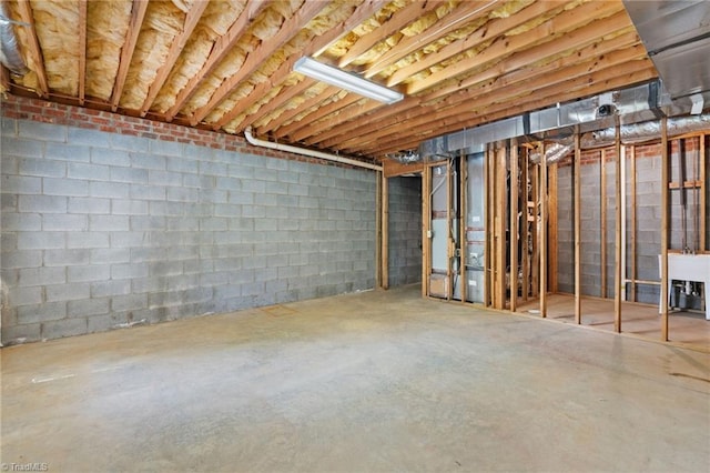 view of unfinished below grade area