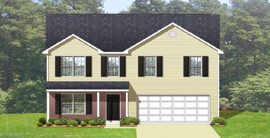2004 Peggy Joe Way, Greensboro, NC 27405 - traditional home with a front lawn, a shingled roof, a garage, and concrete driveway