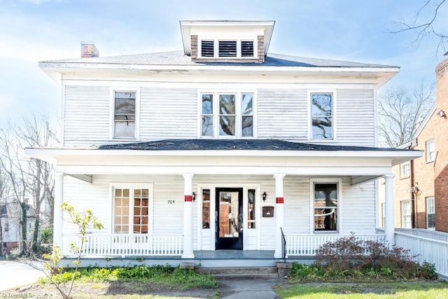 view of front of house with covered porch