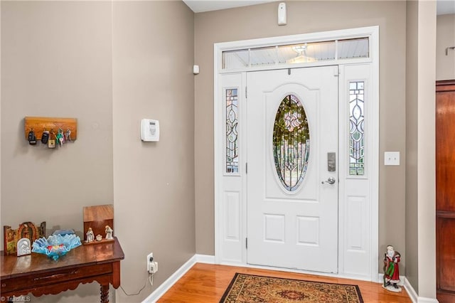 foyer entrance featuring light hardwood / wood-style floors