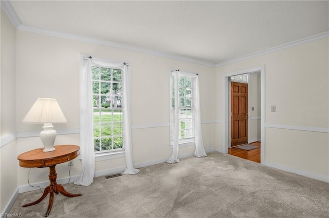 1113 Smokewood Dr, Apex, NC 27502 - carpeted empty room featuring crown molding and baseboards