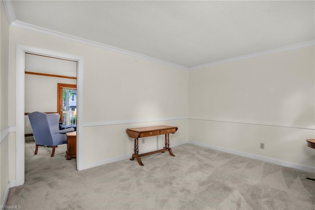 1113 Smokewood Dr, Apex, NC 27502 - spare room featuring carpet floors, crown molding, and baseboards