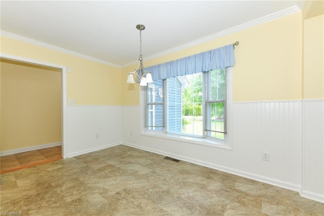 2377 Barber Rd, Elon, NC 27244 - empty room with ornamental molding and wainscoting