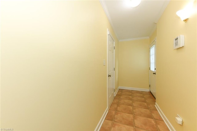 2377 Barber Rd, Elon, NC 27244 - hall with ornamental molding, baseboards, and light tile patterned floors