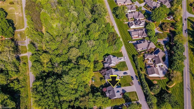 bird's eye view with a residential view